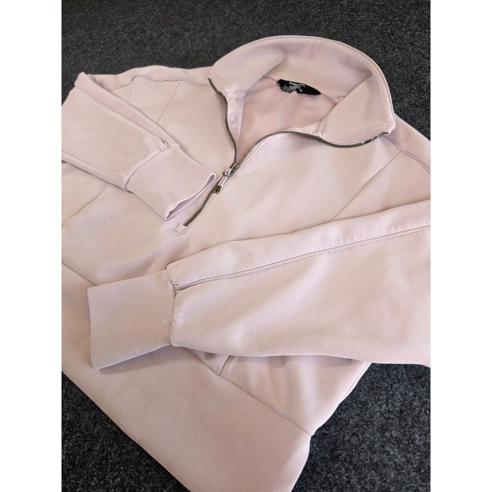 Member's Mark Women's Large Pink Sandwash 1/2 Zip Pullover Sweatshirt Athleisure